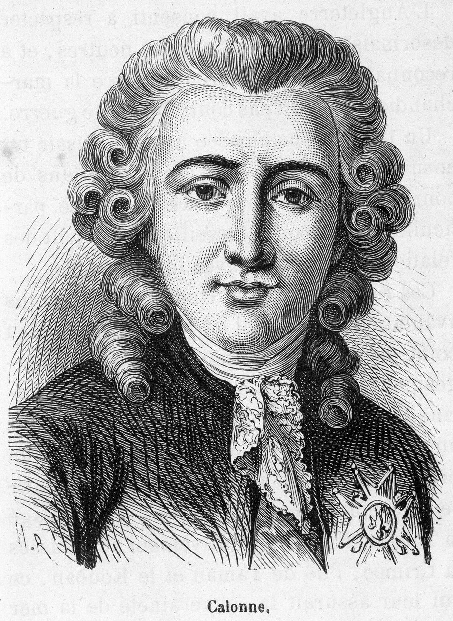 Portræt af Charles Alexandre de Calonne (1734-1802) - i "Histoire de France" af Henri Martin af French School