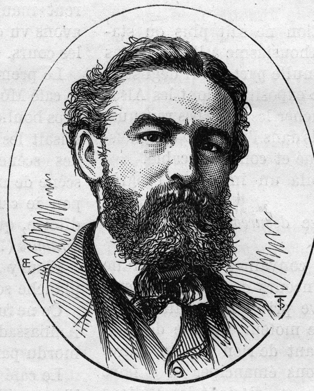 Portræt af Charles Busson (1822-1908), fransk maler. Indgravering i "" Le Monde Illustré"" nr. 890 af 2. maj 1874. af French School
