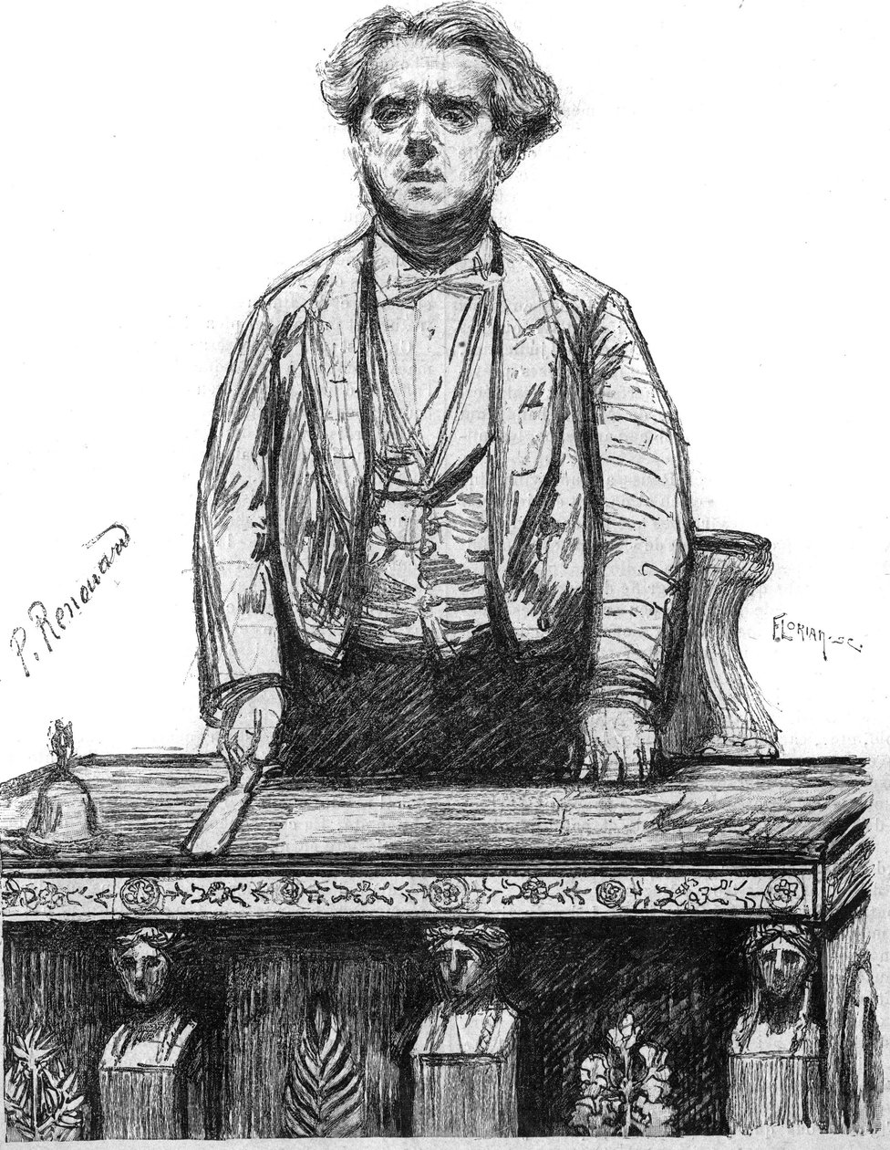 Portræt af Charles Floquet (1828-1896), fransk advokat og politiker. Indgravering i "La gazette du dimanche"" af 16. januar af French School