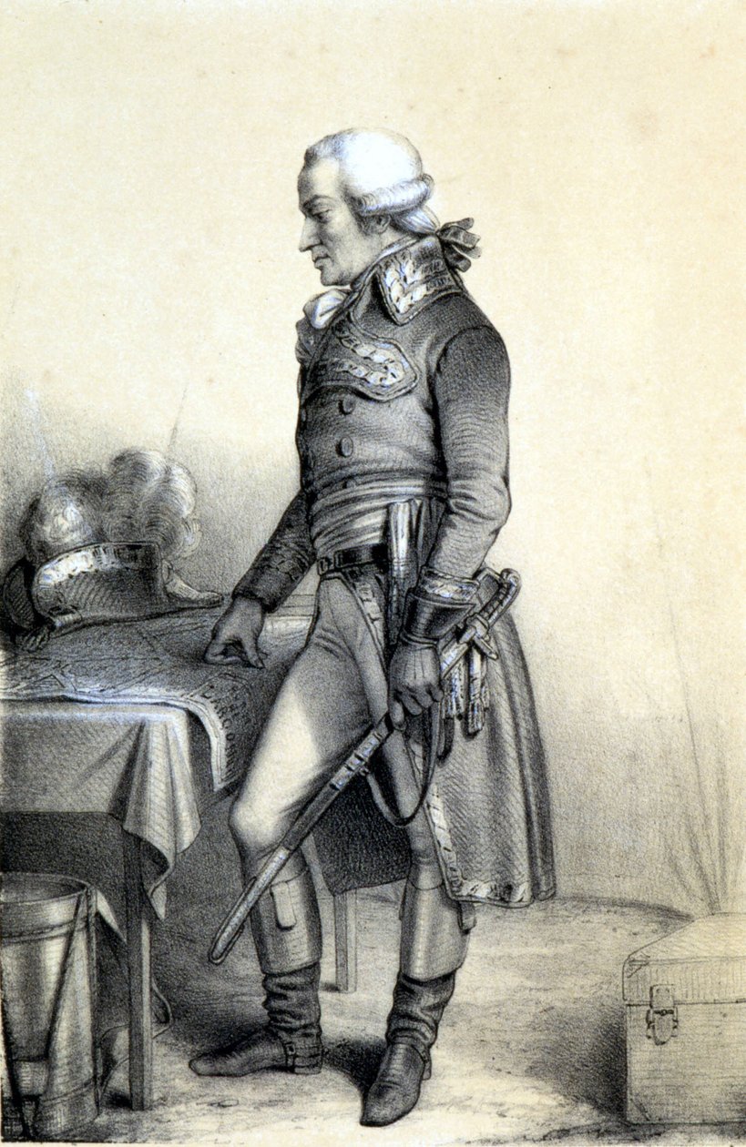 Portræt af Charles François du Périer dit Dumouriez (1739-1823), fransk general. - i "Historical Gallery of the French Revolution"" af Albert Maurin, red. Paris 1843 af French School