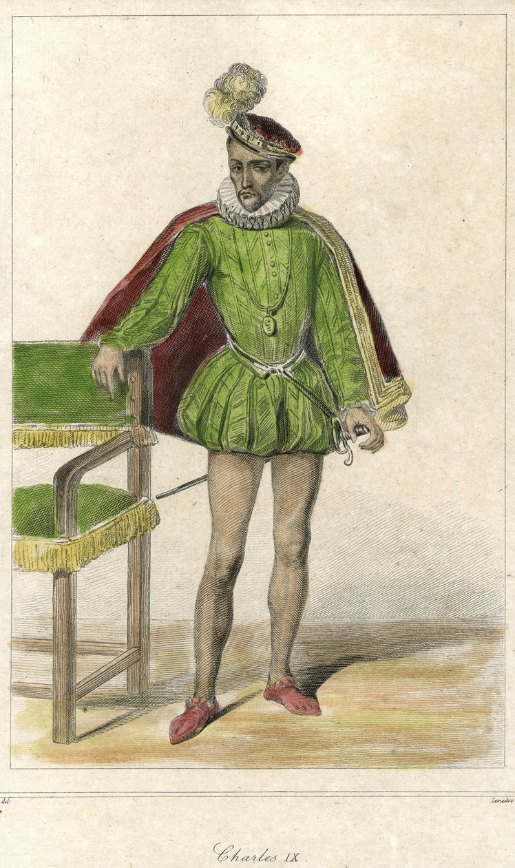 Portræt af Charles IX (1550 - 1574), konge af Frankrig. af French School
