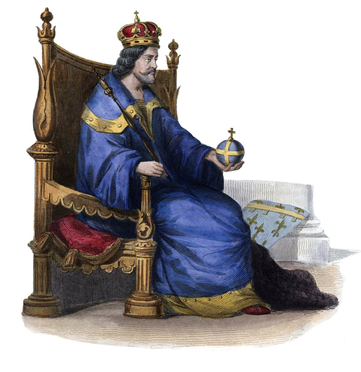 Portræt af Charles I af Napoli (Charles of Anjou) (1227-1285), konge af Sicilien. af French School