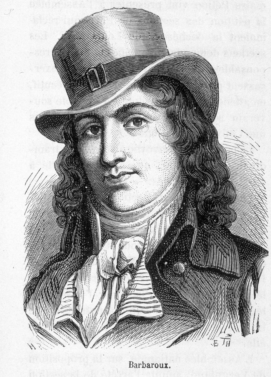 Portræt af Charles Jean Marie Barbaroux (1767 - 1794), en fransk politiker, der ledede Marseille-forbundene, da Tuilerierne blev indtaget i 1792. af French School