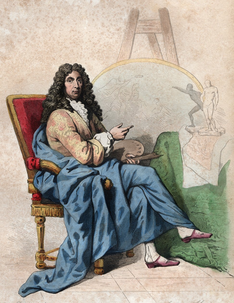 Portræt af Charles Lebrun (Le Brun) (1619-1690), fransk maler og kunstteoretiker. af French School