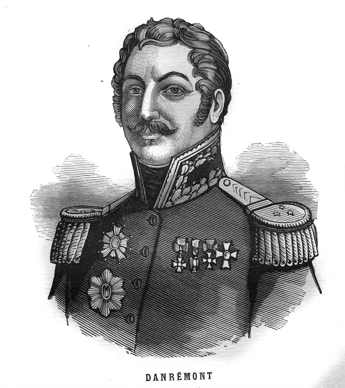 Portræt af Charles Marie, grev Denys af Damremont (1783-1837), fransk general. Indgravering i “Les Illustrations De L