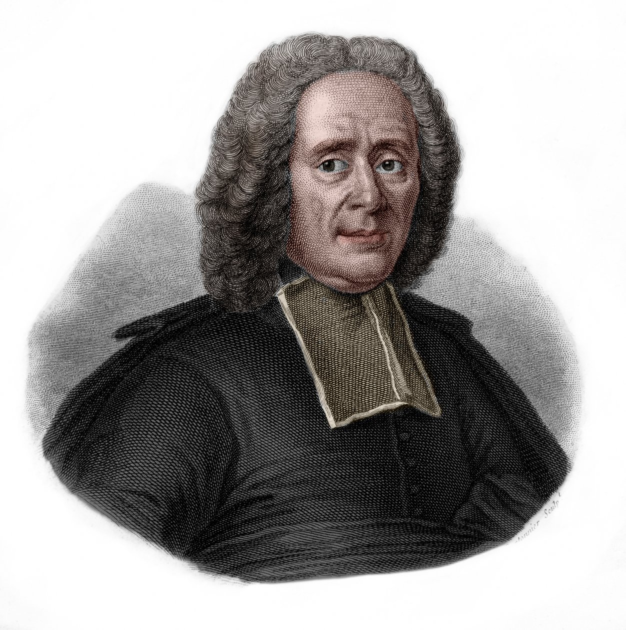 Portræt af Charles Rollin (1661-1741), fransk historiker og pædagog. af French School