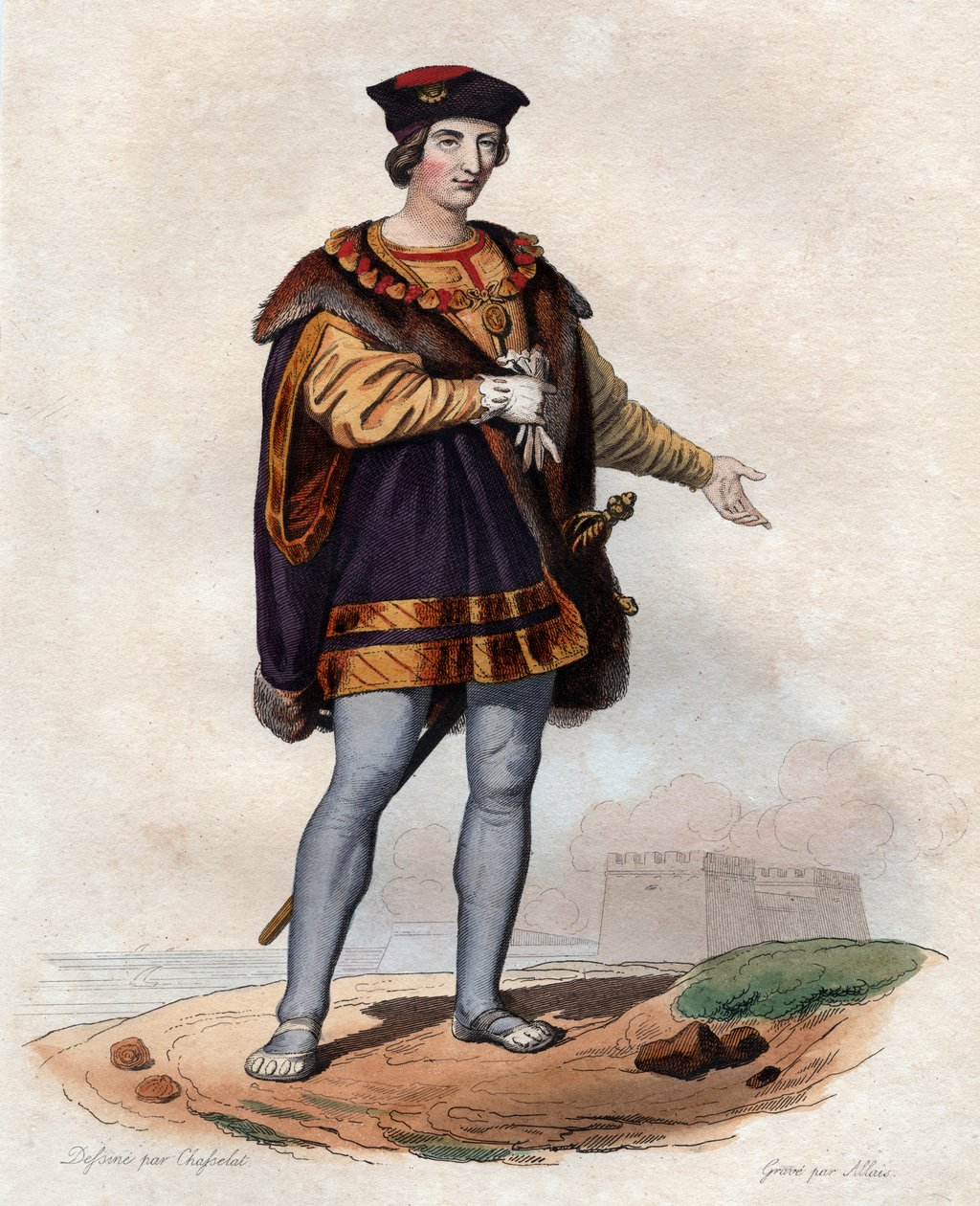Portræt af Charles VIII af Frankrig (1470-1498), konge af Frankrig. af French School