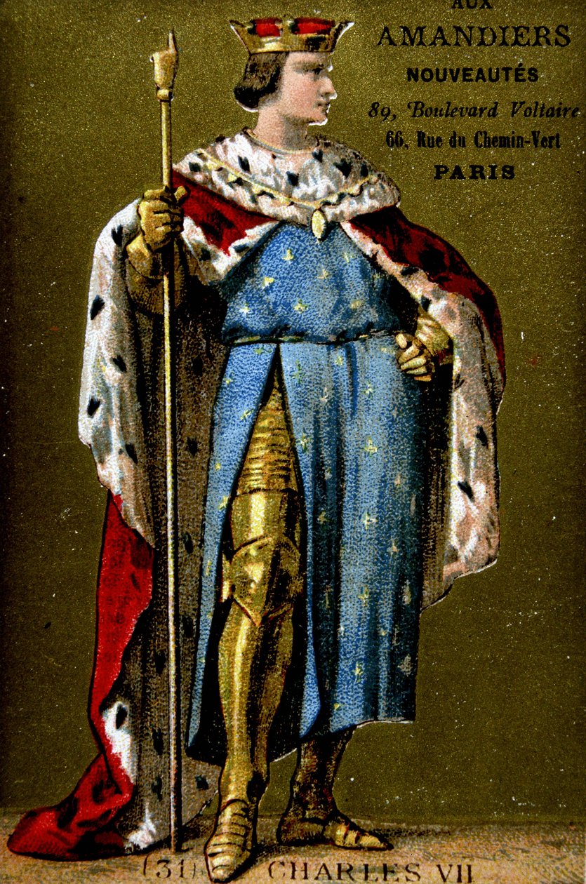 Portræt af Karl VII (1403-1461). af French School