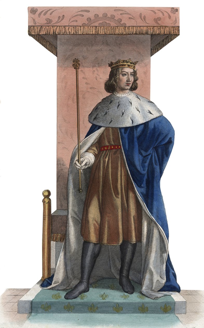 Portræt af Charles V af Frankrig, kaldet den vise (1338-1380), konge af Frankrig. af French School