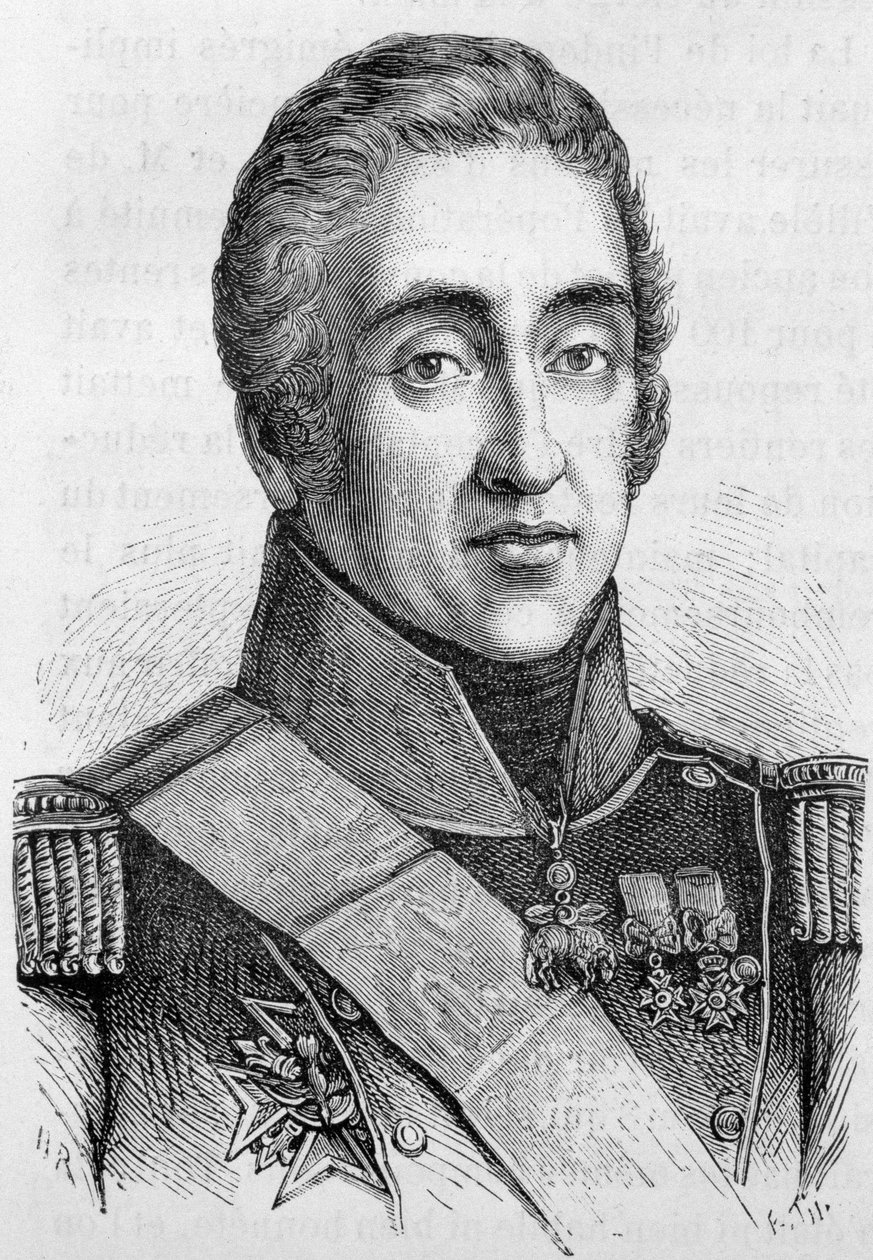 Portræt af Charles X, konge af Frankrig (1757 - 1836) - i "" The History of France"" af Henri Martin af French School