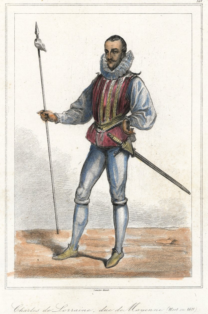 Portræt af Charles de Lorraine, hertug af Mayenne (1554 - 1611), fransk prins. Efter Henri, hertug af Guise, var han leder af forbundet (1589). af French School