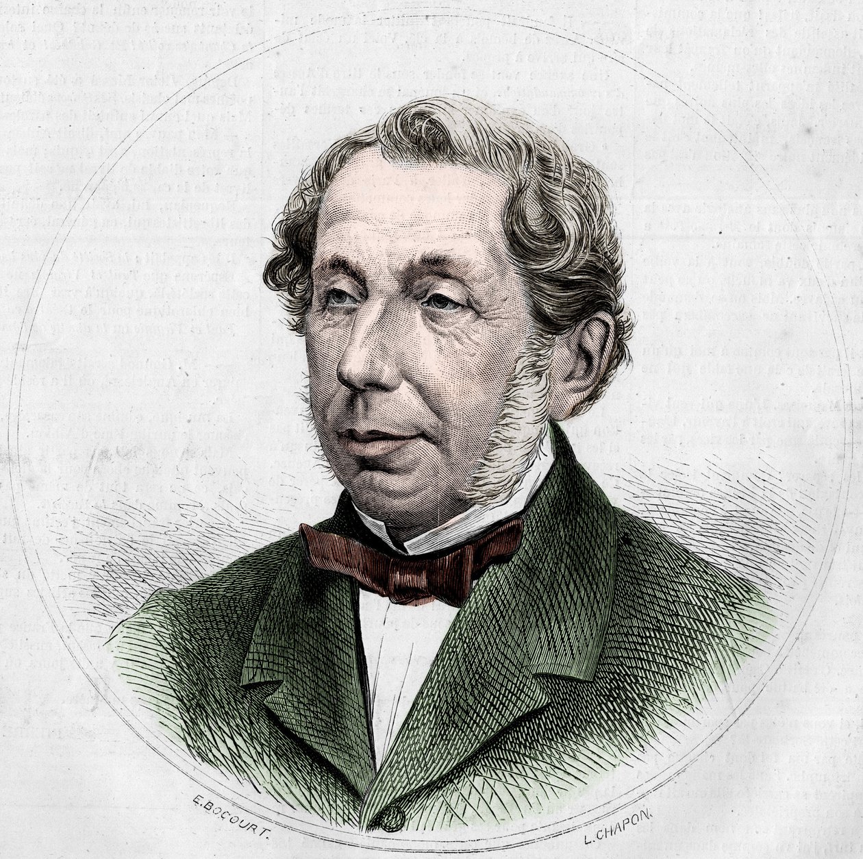 Portræt af Charles de Remusat (1797-1875), udenrigsminister. Indgravering i "" Le Monde Illustré"" nr. 748 af 12. august 1871. af French School