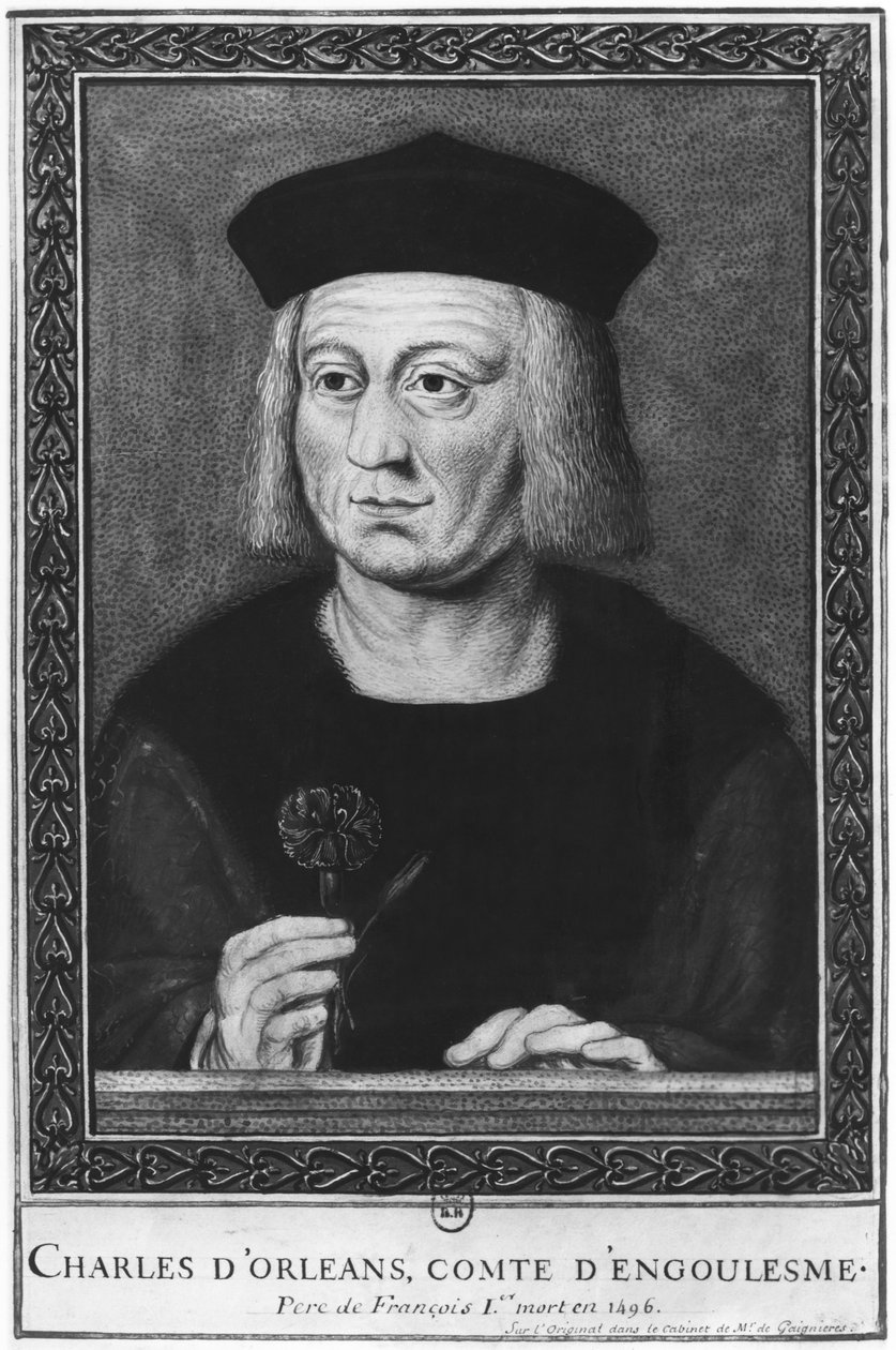 Portræt af Charles af Orleans, greve af Angouleme, efter originalen fra samlingen Roger de Gaignieres (wc på papir) af French School