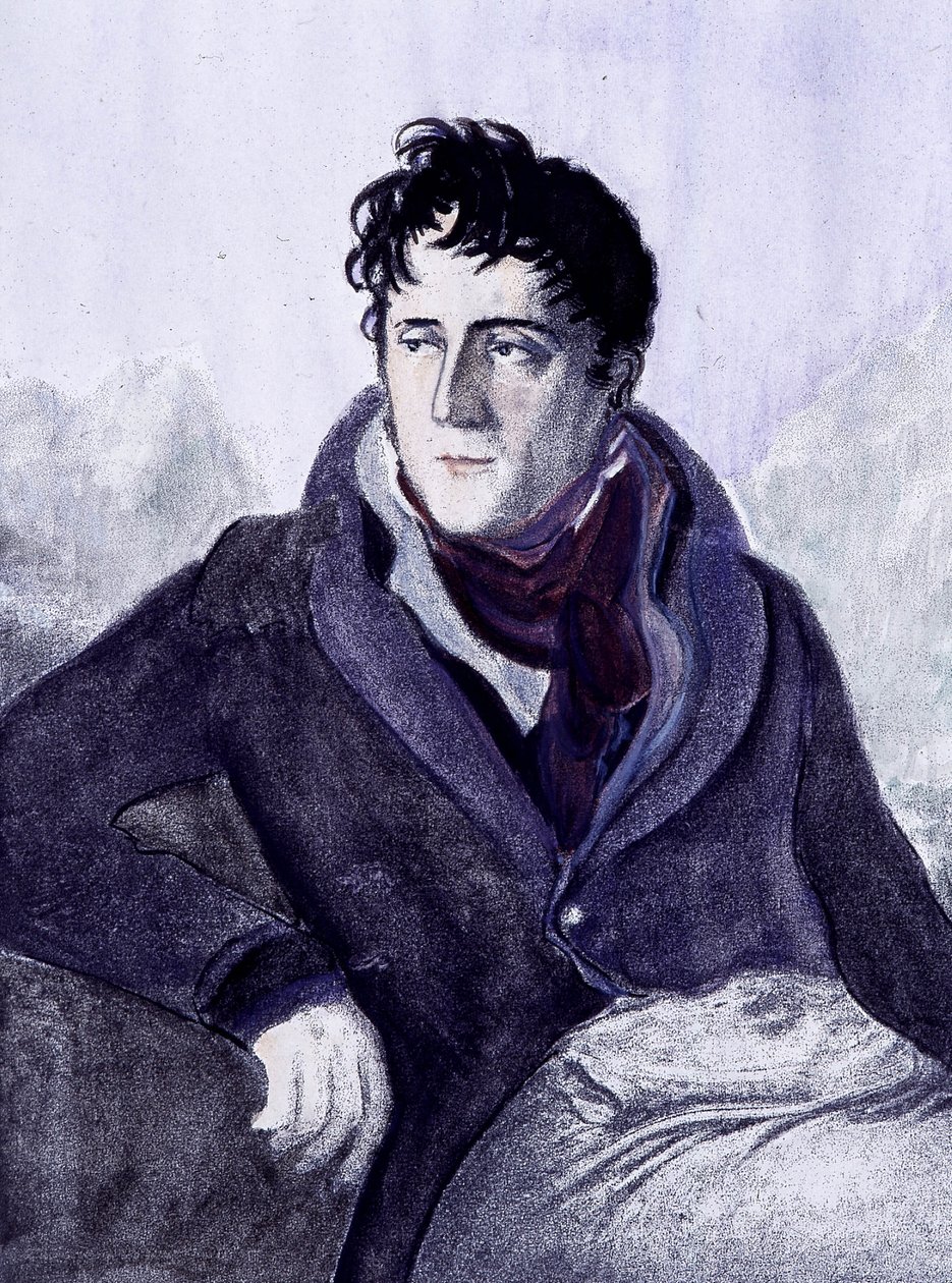 Portræt af Chateaubriand. 1800-tals gravering. af French School