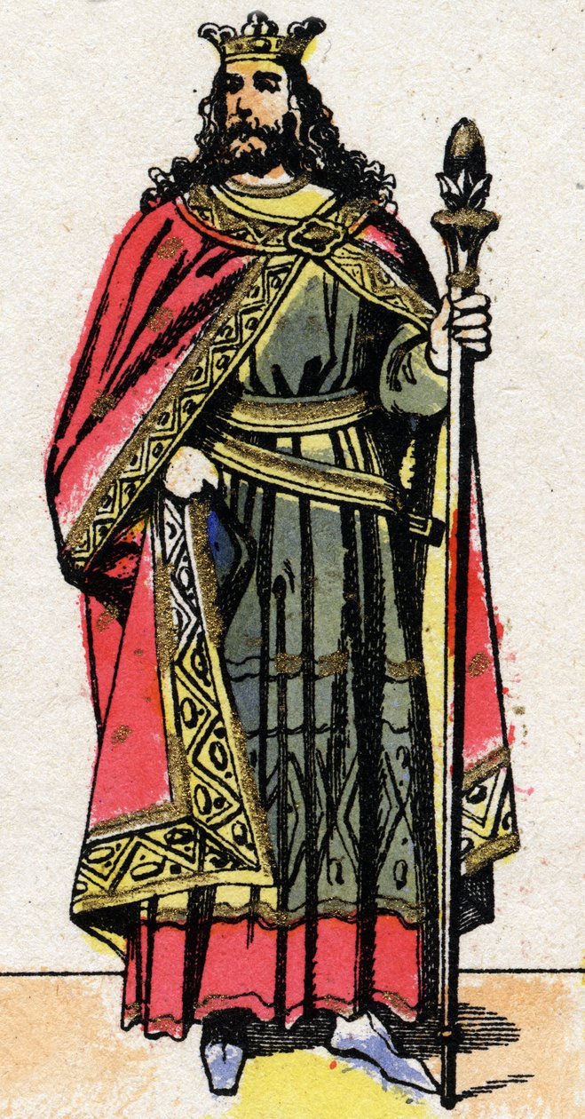 Portræt af Childebert II (v. 570 - 596), konge af Austrasia. af French School