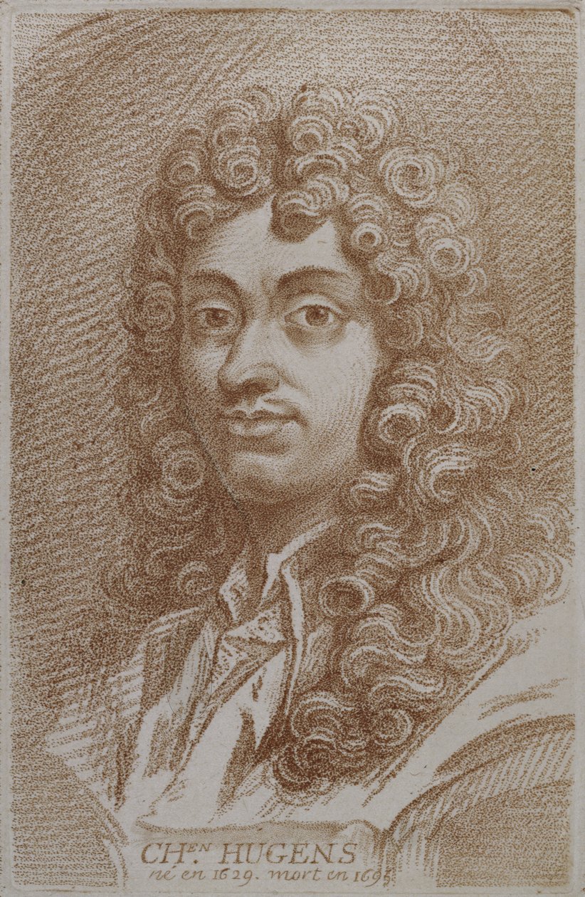 Portræt af Christian Huygen (1629-95) fra Histoire des Mathematiciens af Alexandre Saverien, midten af ​​1700-tallet af French School