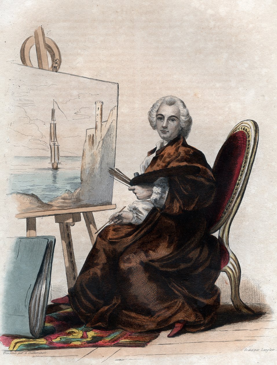 Portræt af Claude Joseph Vernet (1714-1789), fransk maler af French School