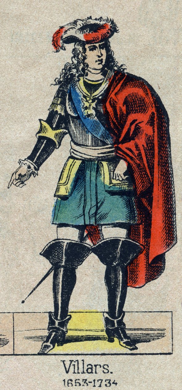 Portræt af Claude Louis Hector de Villars (1653-1734), marechal fra Frankrig. Billede af Epinal fra slutningen af det 19. århundrede. af French School