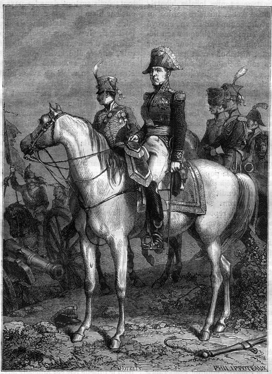 Portræt af Claude Victor Perrin, dit Victor - marechal of Empire (1807), udnævnt til hertug af Bellune i 1808 - i "History of the Empire following the history of the consulat" af Adolphe Thiers - 1879 - privat samling af French School