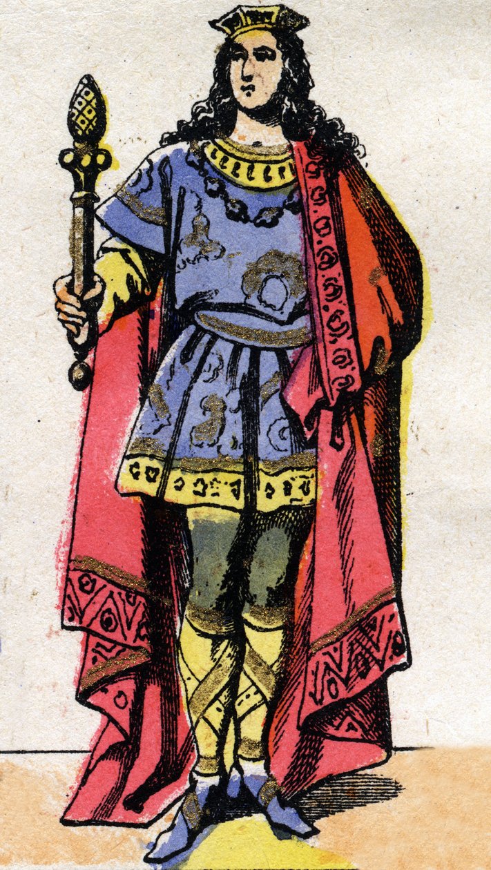 Portræt af Clotaire (Clothaire) III, frankernes konge (652-673). af French School