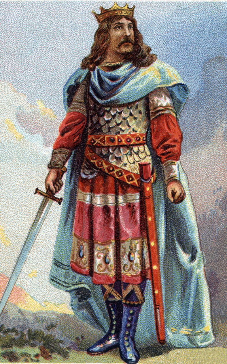 Portræt af Clotaire (Clothaire) IV, frankernes konge fra 716 til 718. Kromolitografi omkring 1890. af French School