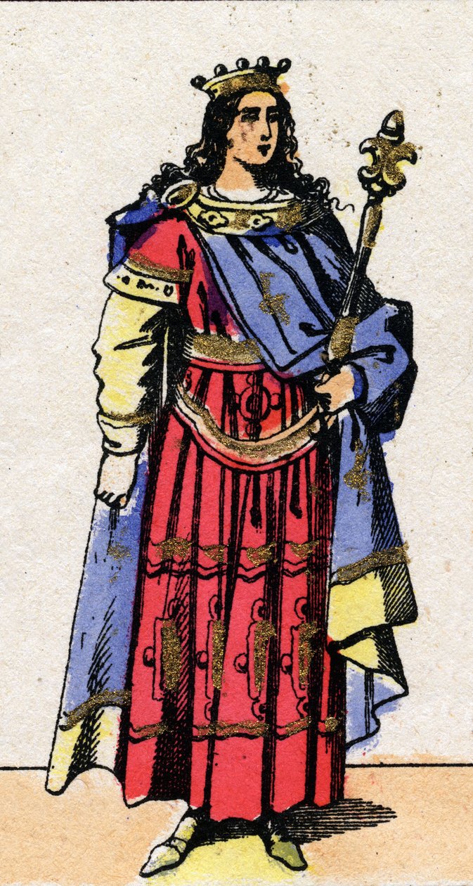 Portræt af Clovis III, frankernes konge fra 691 til 695. af French School