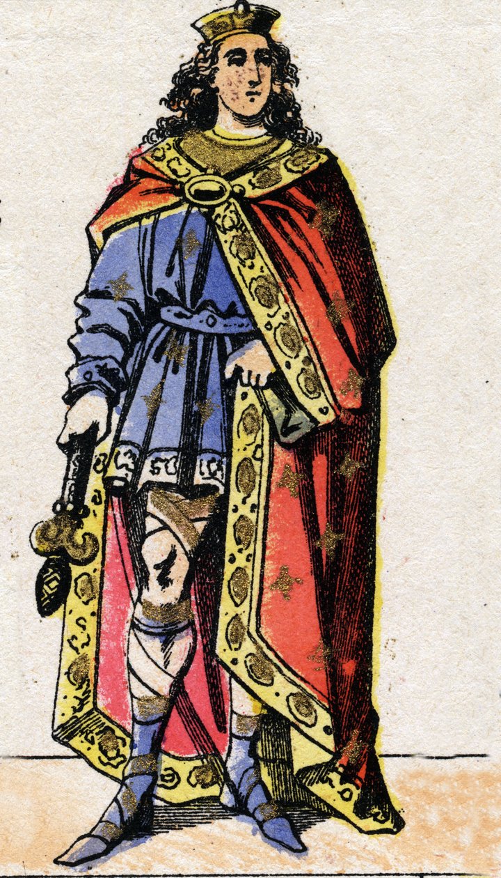 Portræt af Clovis II, frankernes konge (v.633-657). af French School