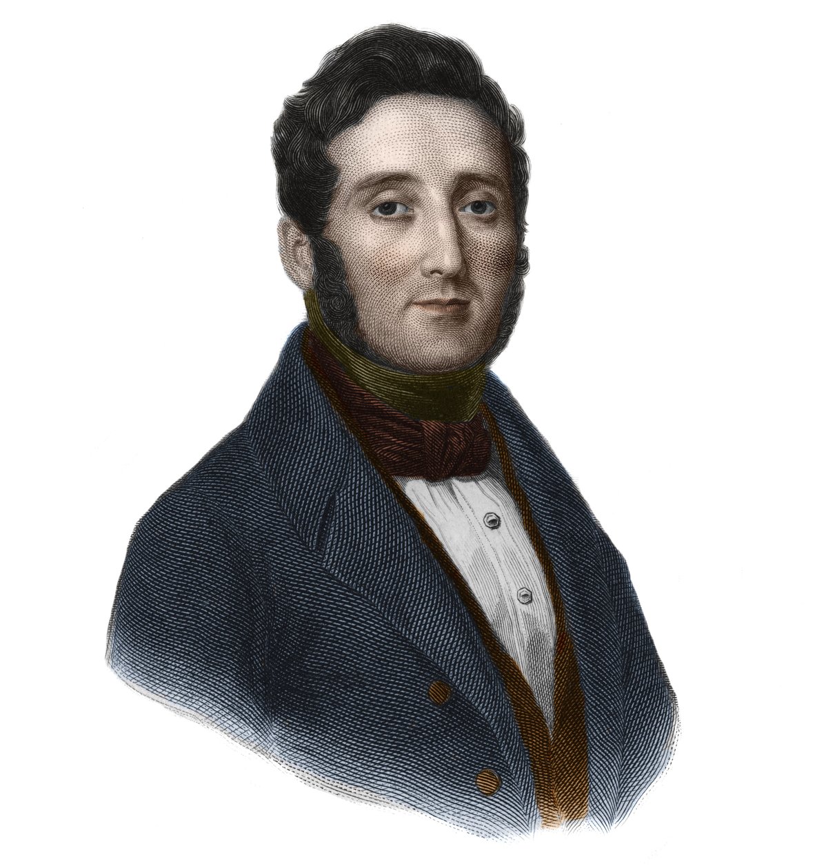 Portræt af grev Hippolyte Francois Jaubert (1798-1874), fransk politiker og botaniker. i "" Book of Speakers" af Louis de Cormenin Timon. 1842. Privat samling. af French School