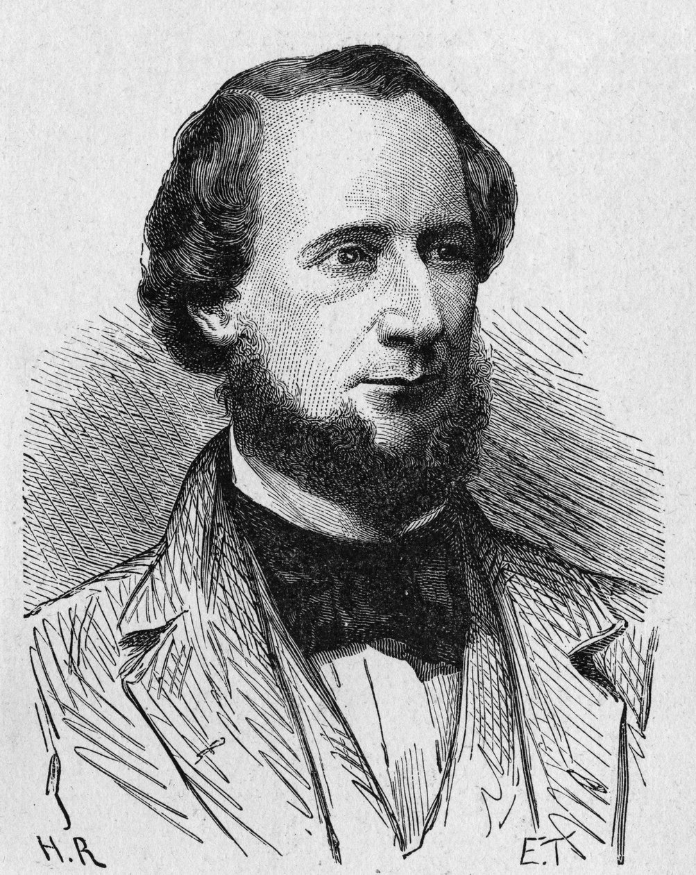 Portræt af Cyrus West Field (1819 - 1892), amerikansk industrimand - i "" Album of Science; berømte lærde; Store opdagelser””” 1896. af French School