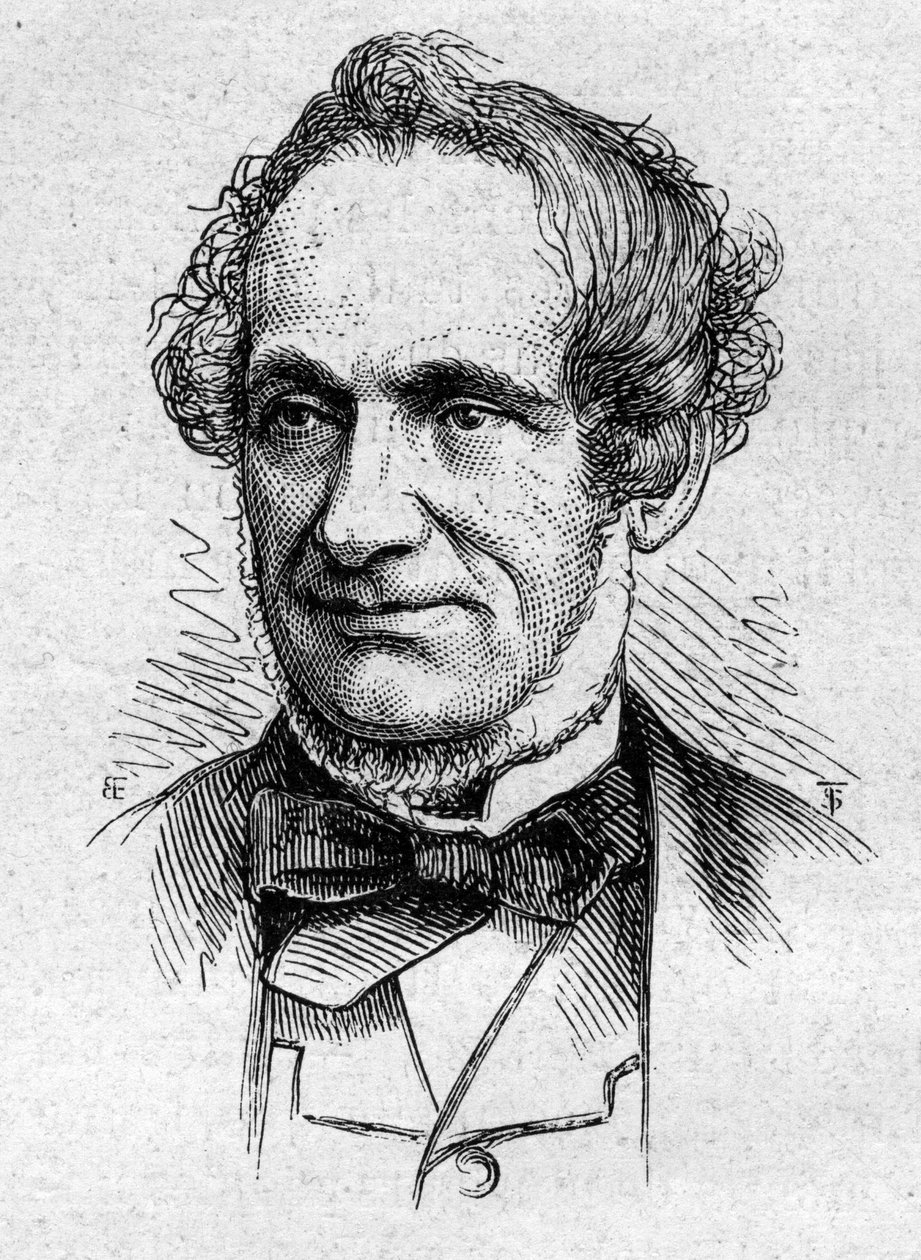 Portræt af Desire Nisard (1806-1888), fransk essayist og akademiker. Indgravering i "" Le Monde Illustré"" nr. 883 af 14. marts 1874. af French School