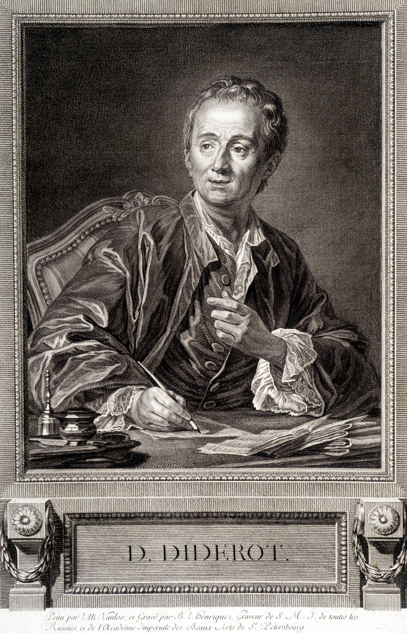 Portræt af Diderot fra Encyclopedia of Diderot and Alembert af French School