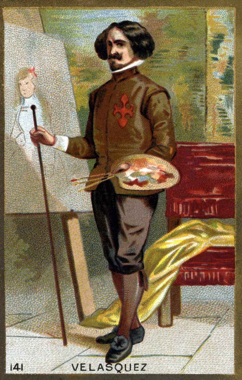 Portræt af Diego Rodriguez de Silva y Velazquez dit Diego Velasquez (1599-1660). Kromolitografi i slutningen af det 19. århundrede. af French School