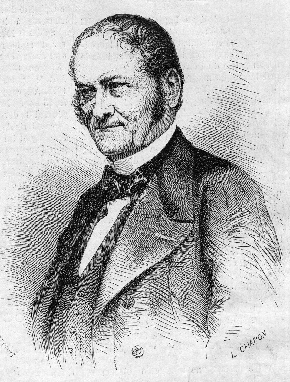 Portræt af Dr. Jules Cabarrus (1801-1870), fransk læge. Indgravering i "" Le Monde Illustré"" nr. 685 af 28. maj 1870. af French School