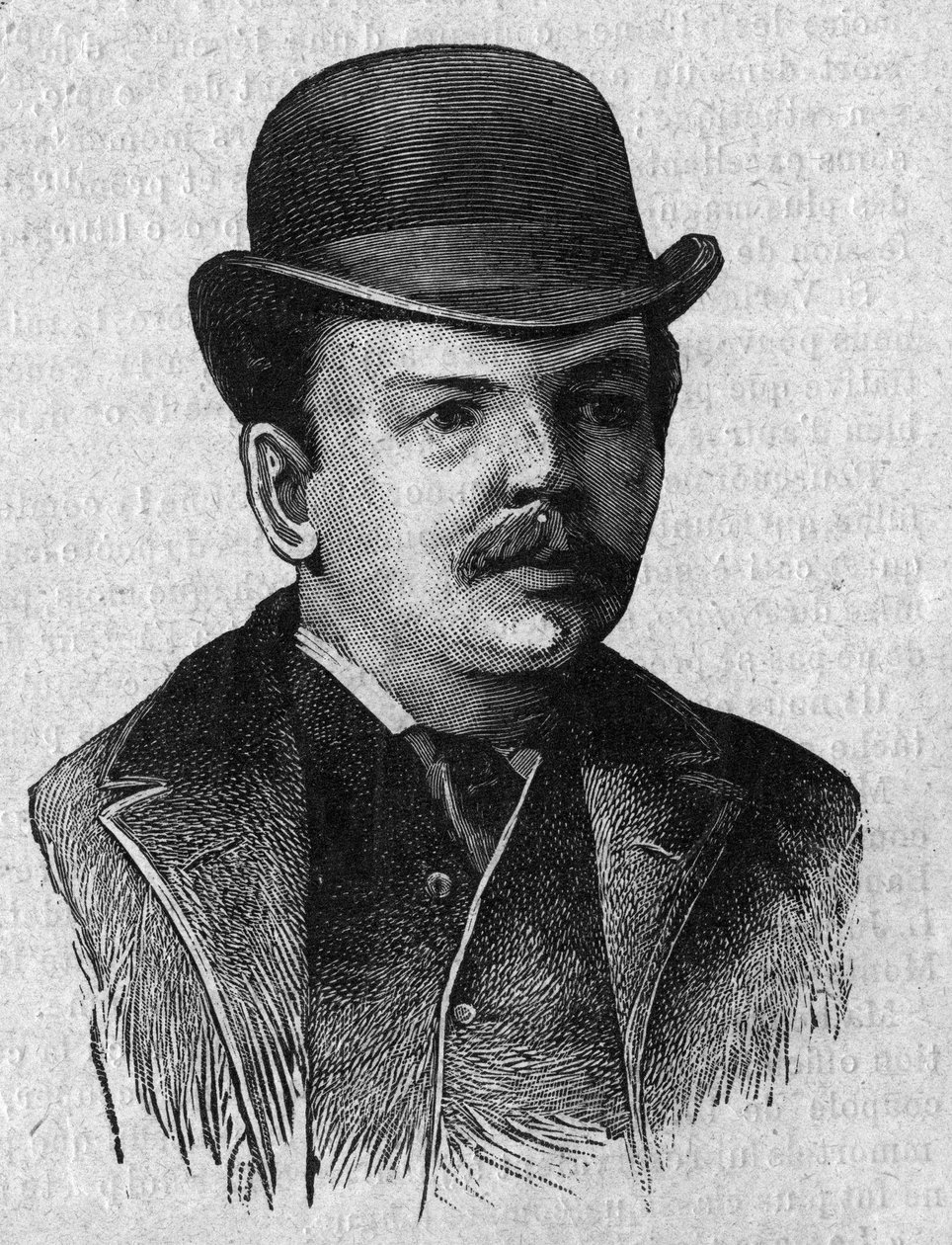 Portræt af Dr. Leander Starr Jameson (1853-1917), britisk premierminister for Kapkolonien i Sydafrika (Transvaal). Indgravering i "La gazette du dimanche"" af 16. januar af French School