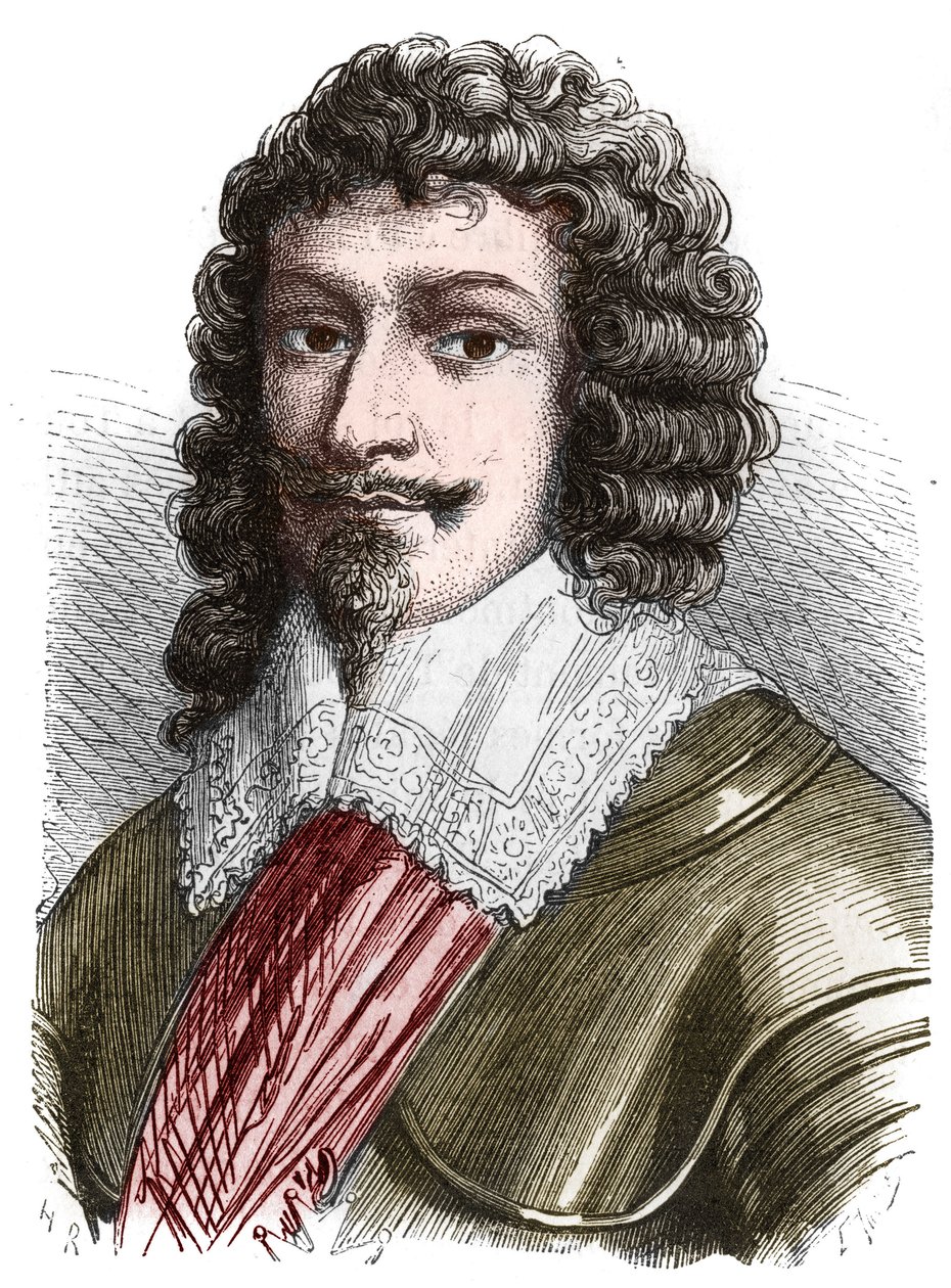 Portræt af hertug Henrik II af Montmorency (Montmorenci) (1595-1632) Indgravering fra slutningen af det 19. århundrede af French School