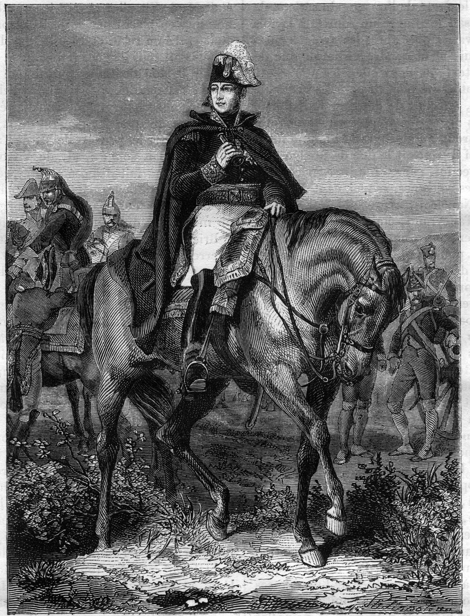Portræt af Edouard Adolphe Casimir Joseph Mortier, hertug af Treviso (1768-1835), marskal af Frankrig - i "History of the Empire following the history of the consulat" af Adolphe Thiers - 1879 - privat samling af French School