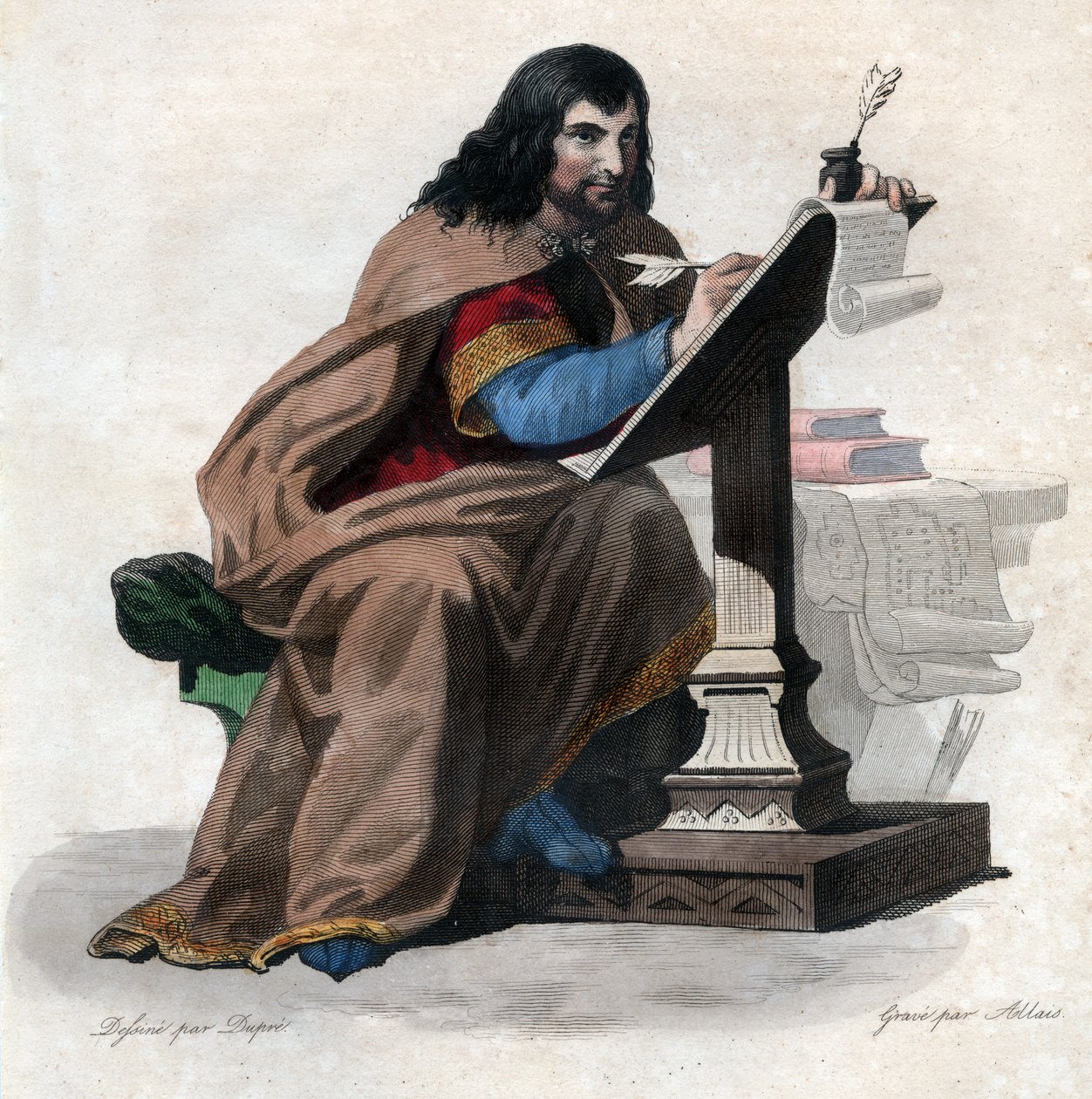 Portræt af Einhard (Eginhard, Einhart, Einard, Einhard) (775-840), frankisk lærd og hofmand. af French School