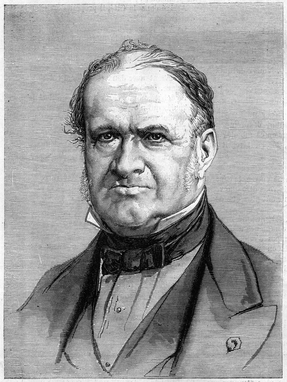 Portræt af Elie de Beaumont (1798-1874), fransk geolog. Indgravering i "" Le Monde Illustré"" nr. 912 af 3. oktober af French School
