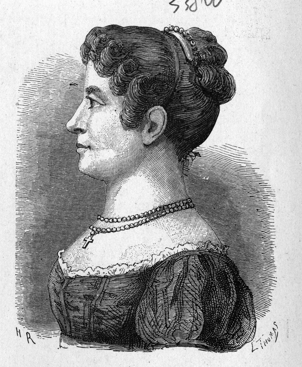Portræt af Elisa Garnerin, niece af Garnerin, som prøvede faldskærmen opfundet af sidstnævnte - i "" Album of Science; berømte lærde; Store opdagelser””” 1896. af French School