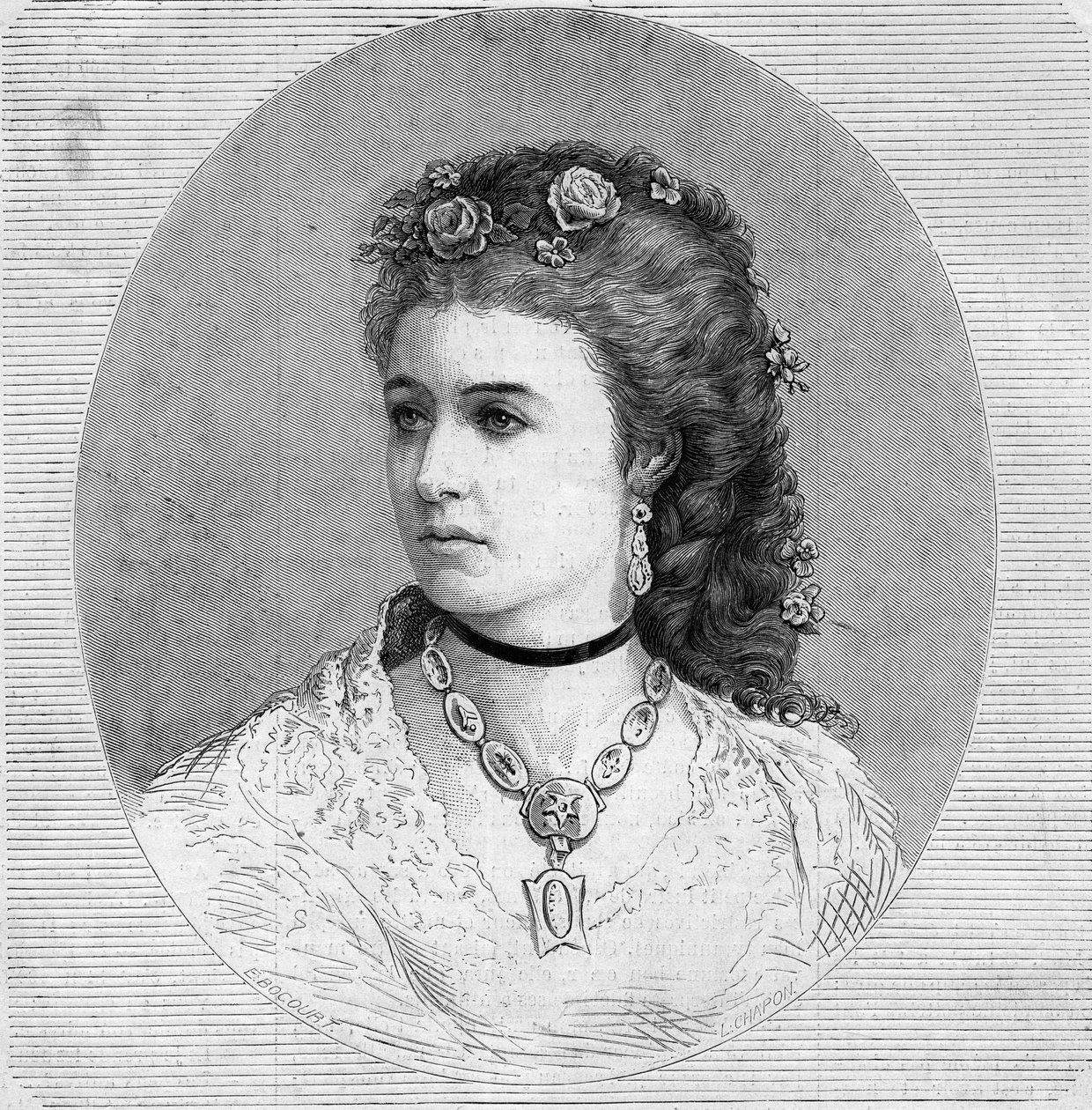 Portræt af Emma Albani (Marie Louise Emma Cecile Lajeunesse dite af French School