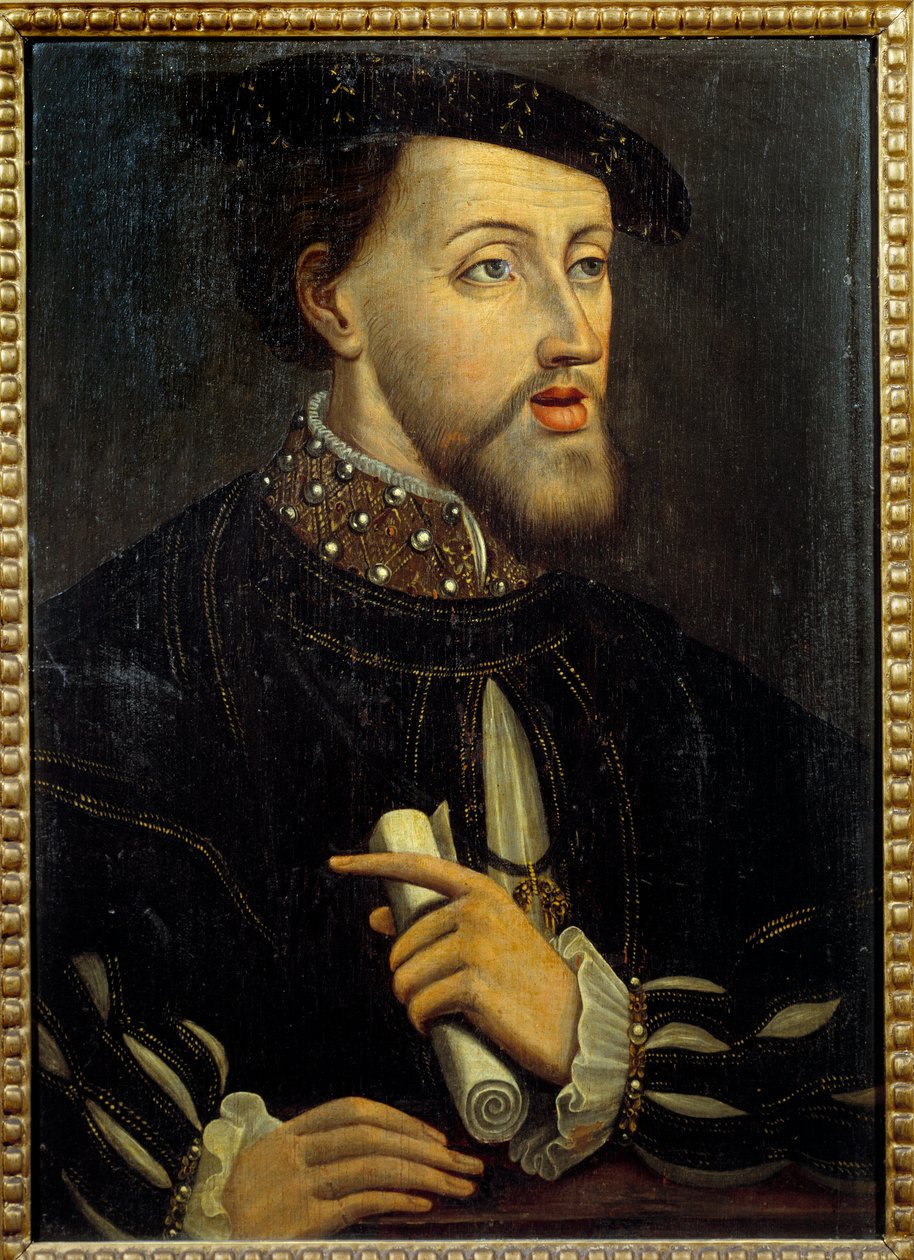 Portræt af kejser Karl V (1500-1558). Anonymt maleri af den franske skole. 16. århundrede. Chantilly-museet Conde af French School