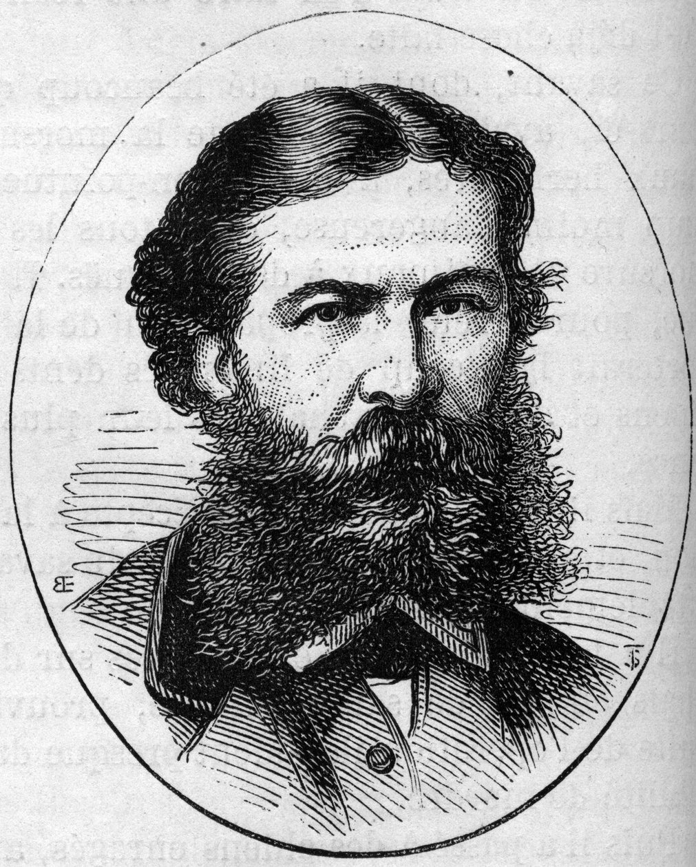 Portræt af Ernest Antoine Auguste Hebert (1817-1908), fransk maler. Indgravering i "" Le Monde Illustré"" nr. 890 af 2. maj 1874. af French School