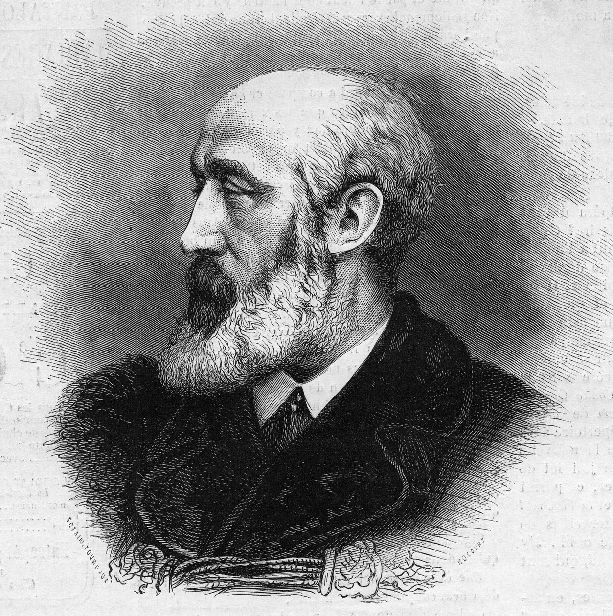 Portræt af Ernest Feydeau (1821-1873), fransk digter og romanforfatter. Indgravering i "" The Illustrated World"" nr. 865 af 8. november af French School