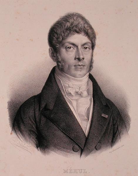 Portræt af Etienne-Nicolas Mehul (1763-1817) (litho) af French School