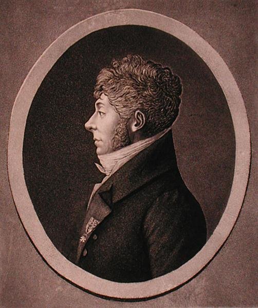 Portræt af Etienne-Nicolas Mehul (1763-1817) graveret af Edme Quenedey (1756-1830) (gravering) af French School