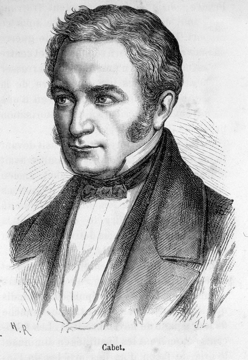 Portræt af Etienne Cabet, fransk socialist (1788-1856) af French School