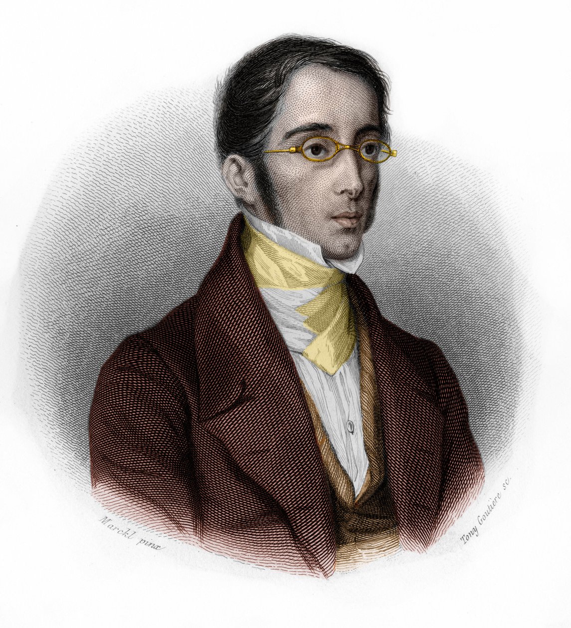 Portræt af Etienne Joseph Louis Garnier-Pages (Garnier Pages) (1801-1841), fransk politiker. i "" LIBRE DES SPEAKERS"" af Louis de Cormenin Timon. 1842. Privat samling. af French School