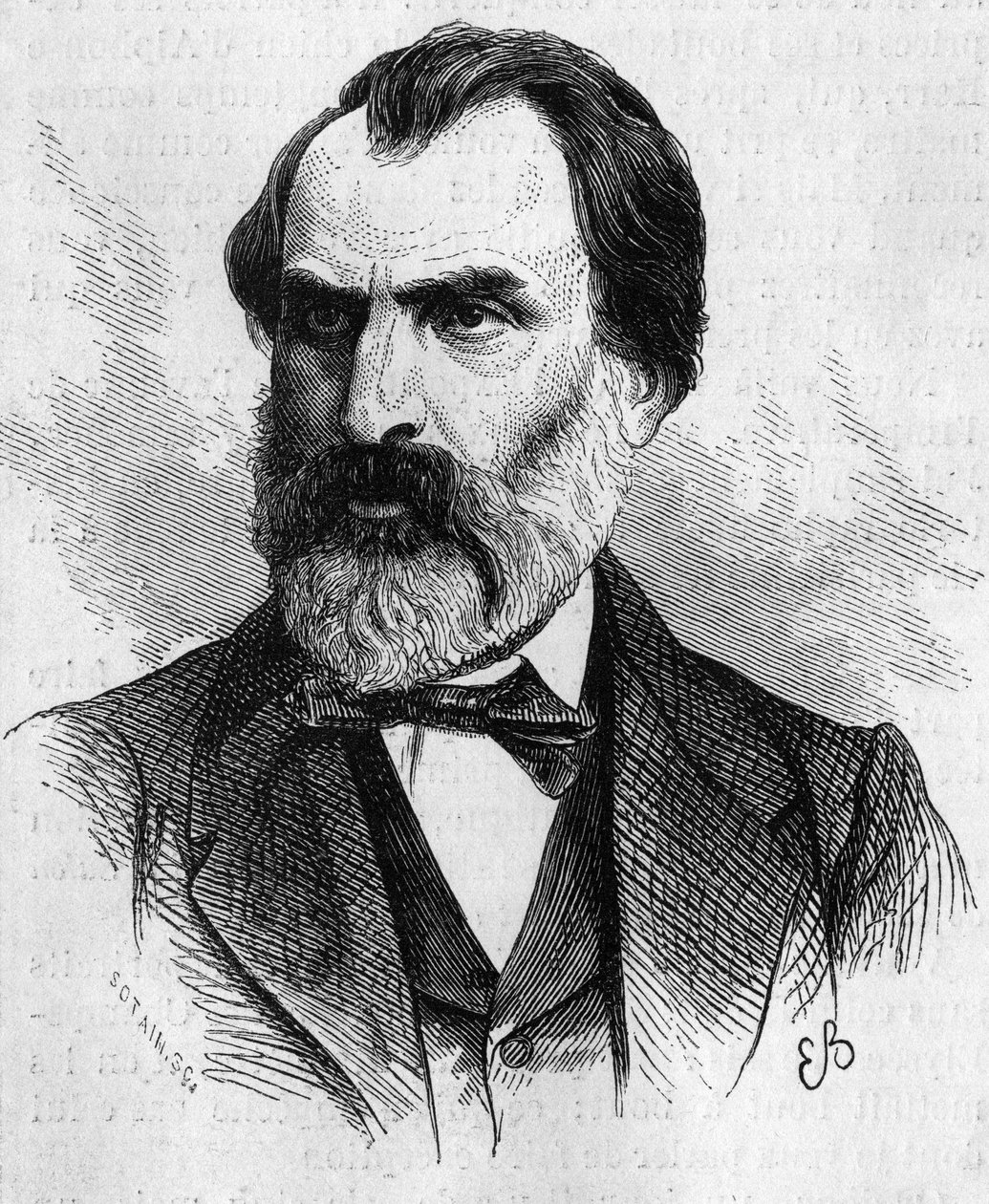 Portræt af Eugene Pelletan (1813-1884), fransk politiker. Indgravering i "" The Illustrated World"" nr. 634 af 5. juni af French School