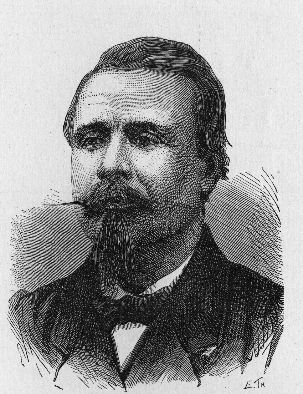 Portræt af Eugène Godard (1827 - 1890), fransk aeronautisk kunstner - i "" Album of Science; berømte lærde; Store opdagelser””” 1896. af French School