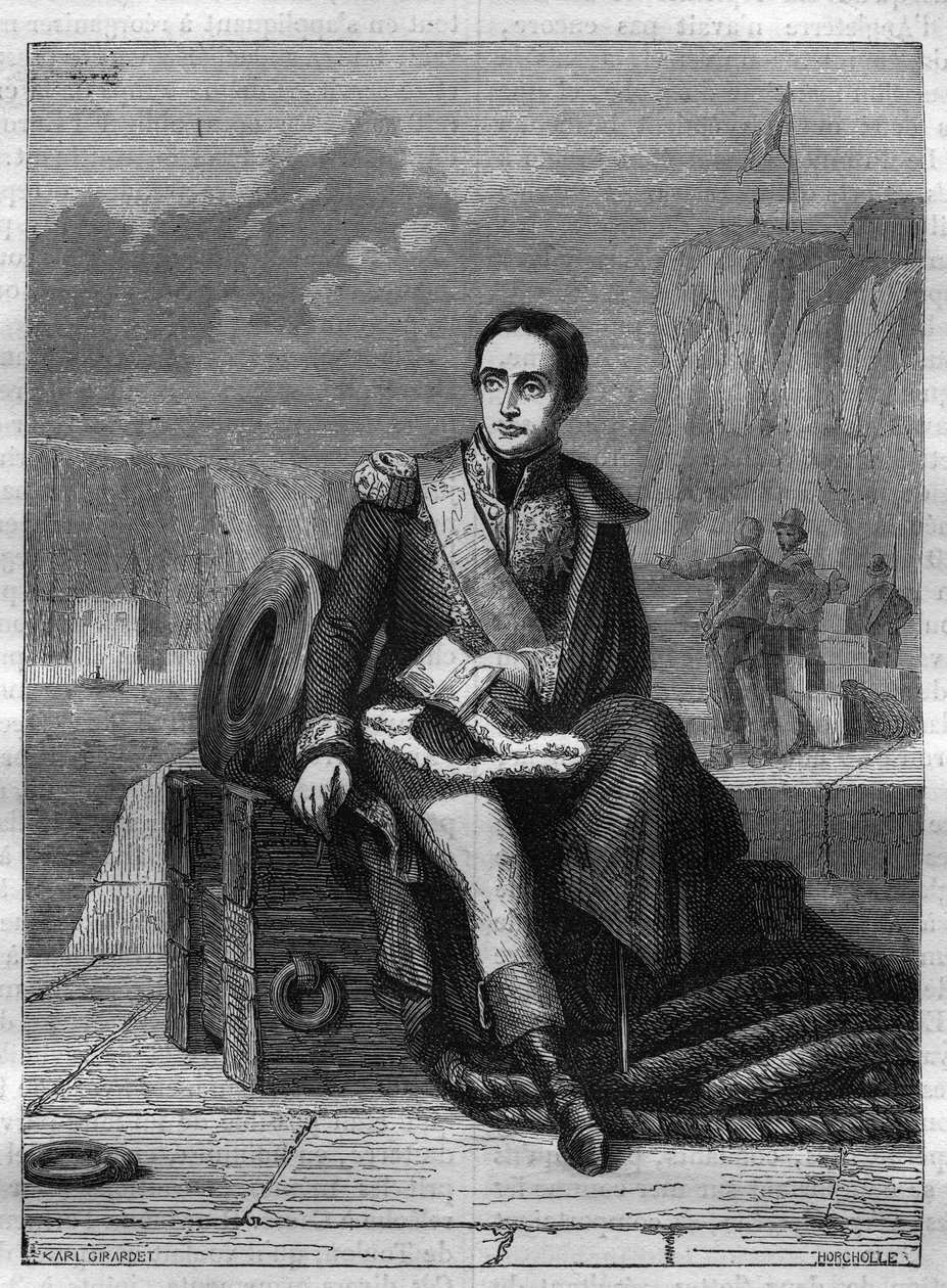 Portræt af Eustache Bruix (1759-1805), fransk admiral - Stik fra 1865 i "Histoire du Consulate et de l